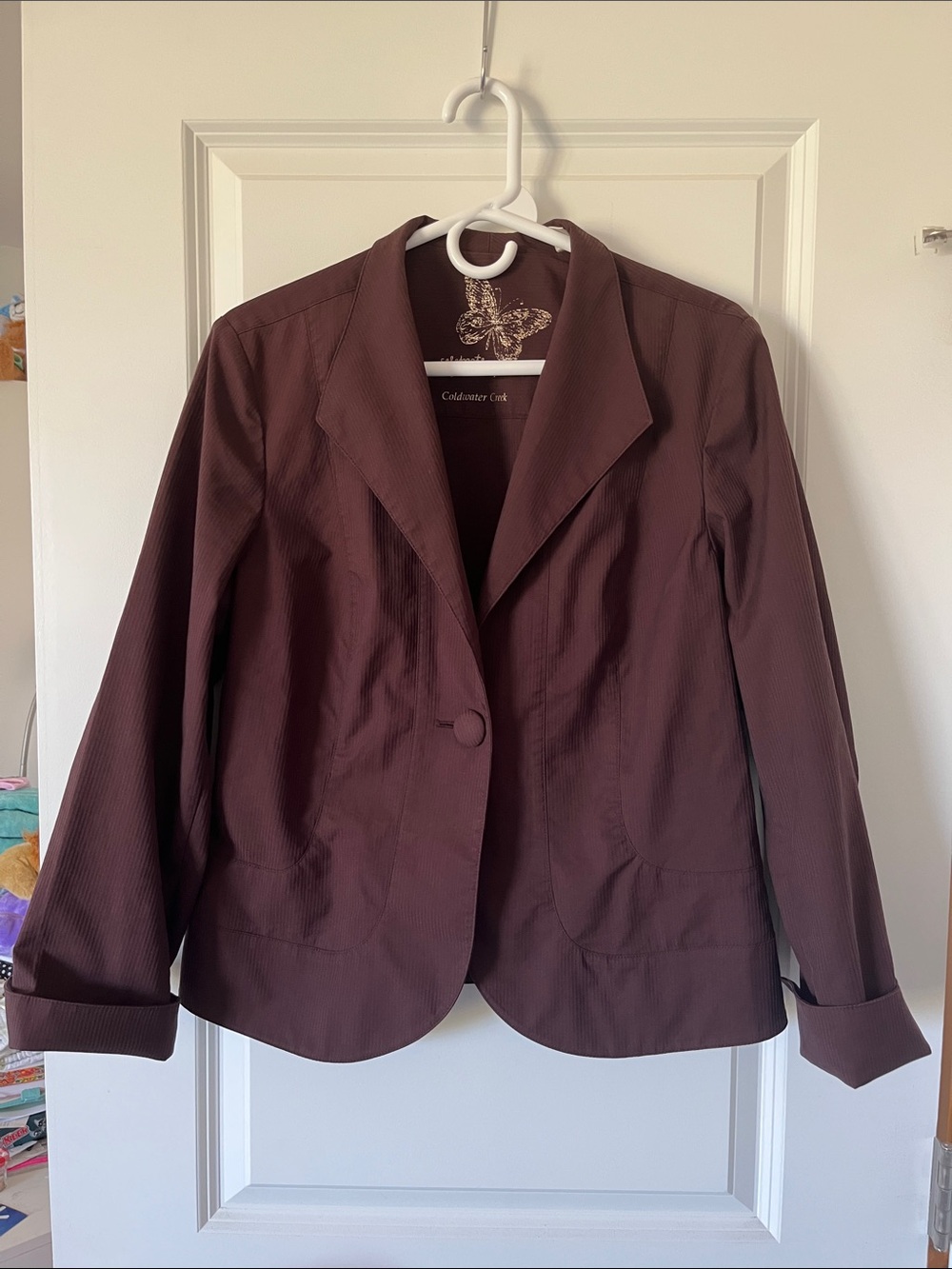 Coldwater Creek Women's Chocolate Brown Single-Button Blazer